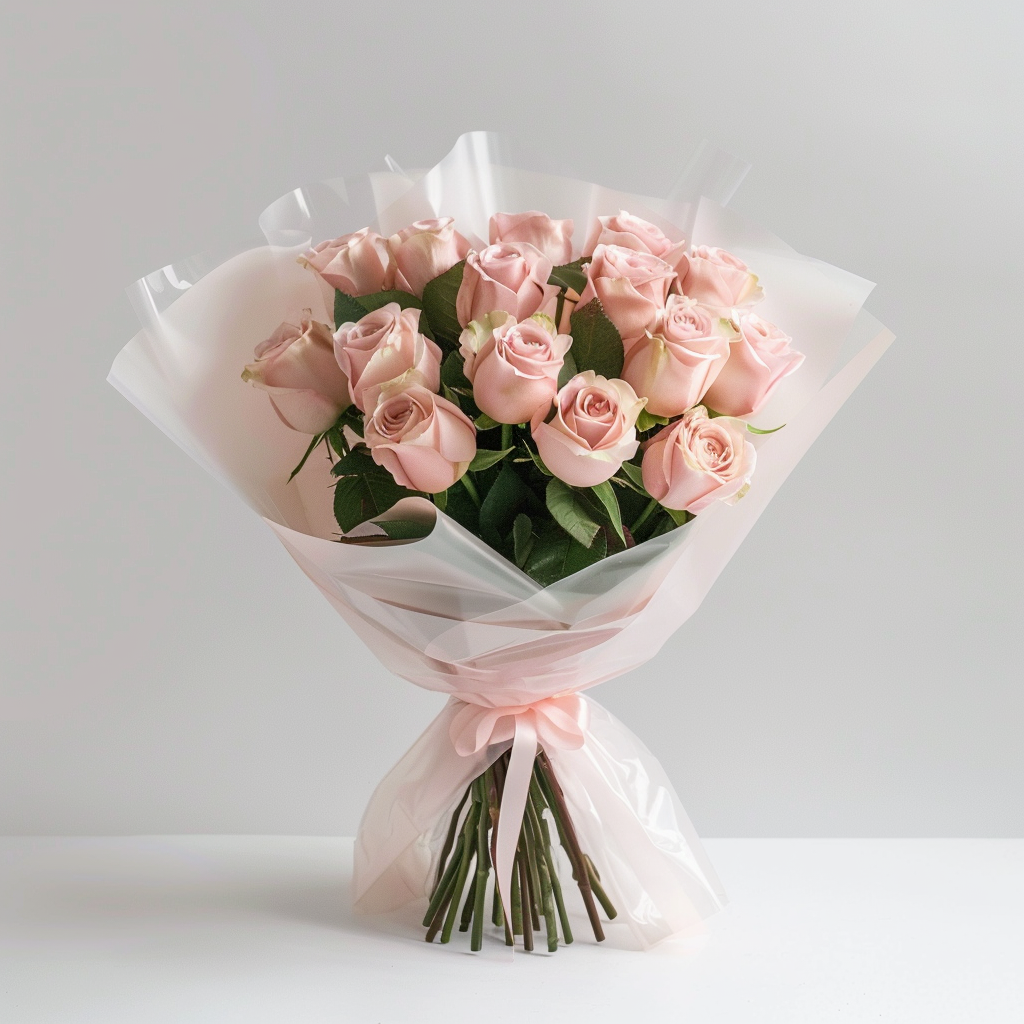 Iconic Dozen Pink Rose Bouquet (12 Roses)