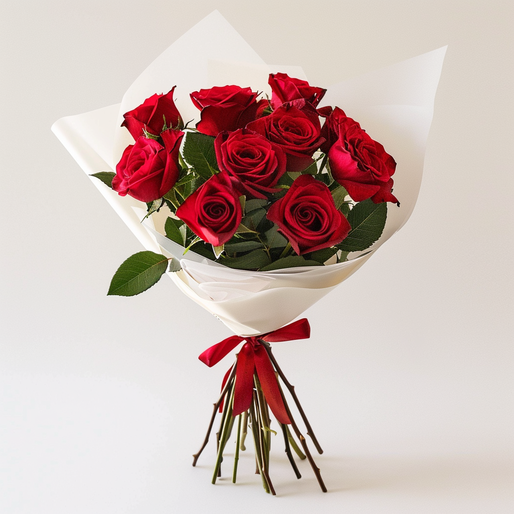 Iconic Dozen Red Rose Bouquet (12 Roses)