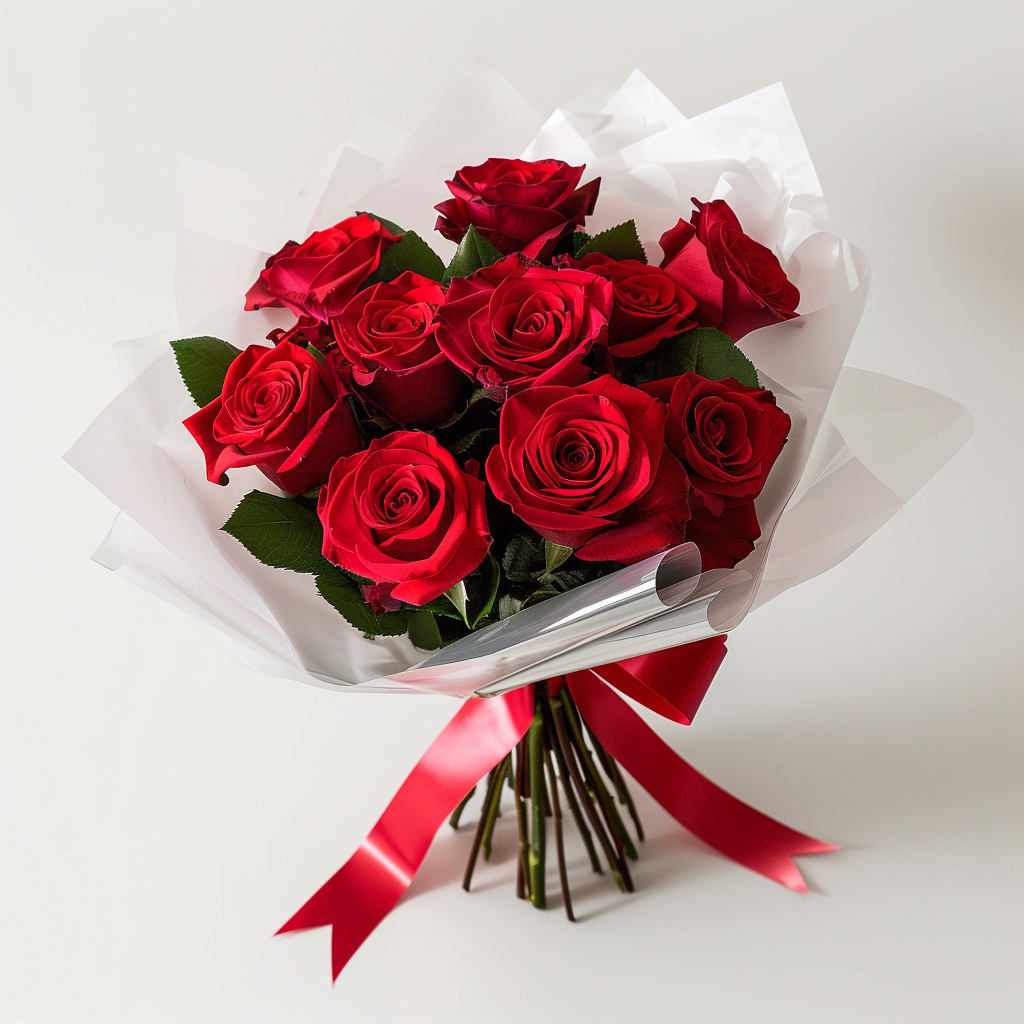 Iconic Dozen Red Rose Bouquet (12 Roses)