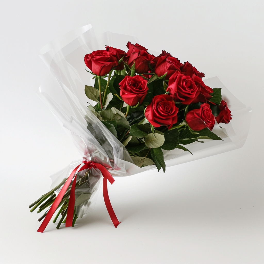 Iconic Dozen Red Rose Bouquet (12 Roses)