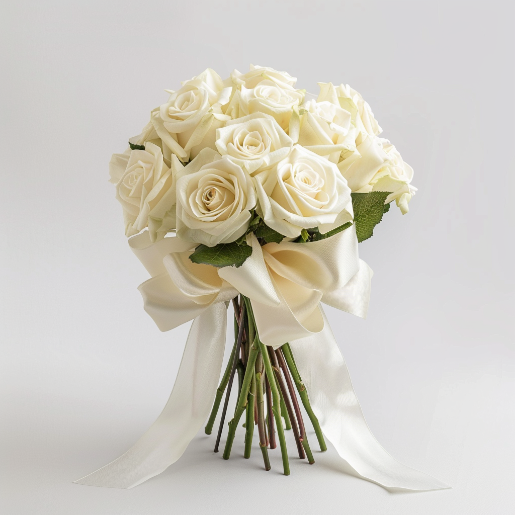 Iconic Dozen White Rose Bouquet (12 Roses)