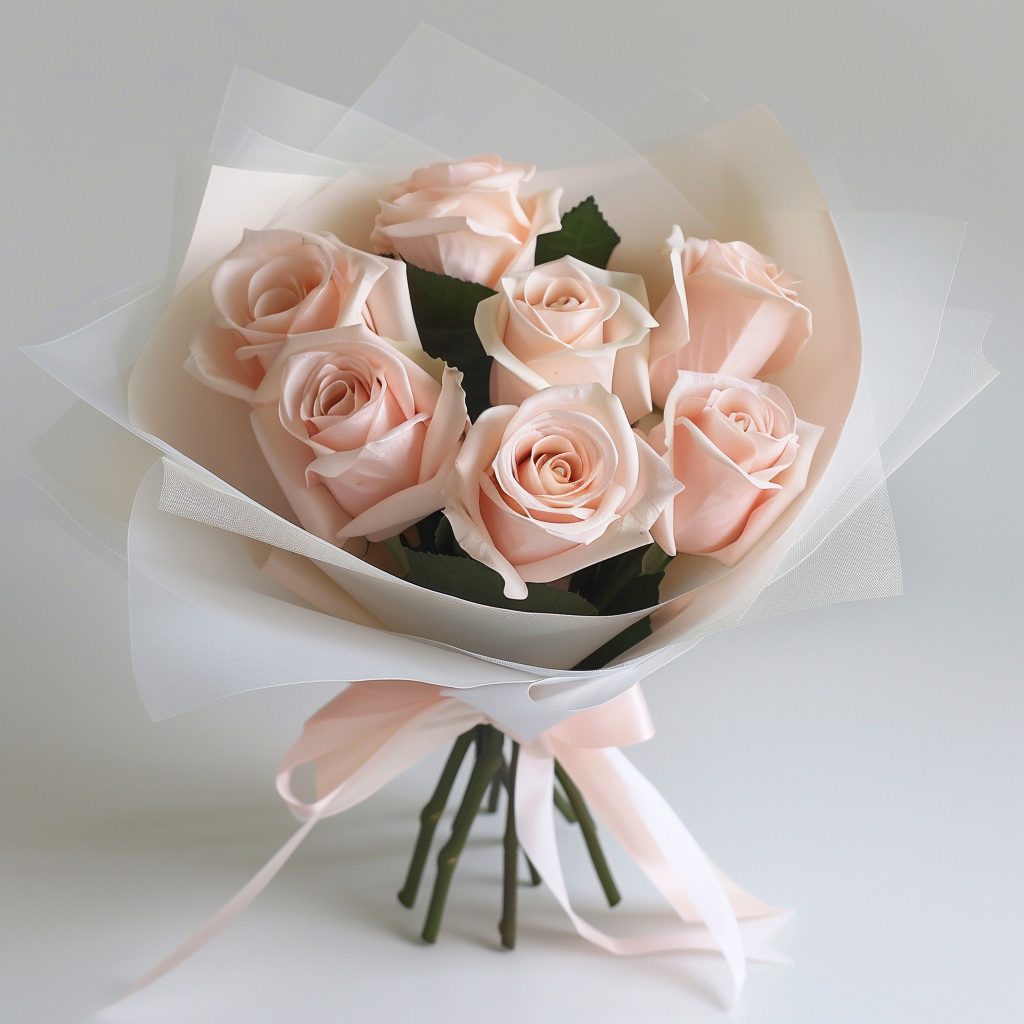 Petite Pink Rose Bouquet (6 roses)