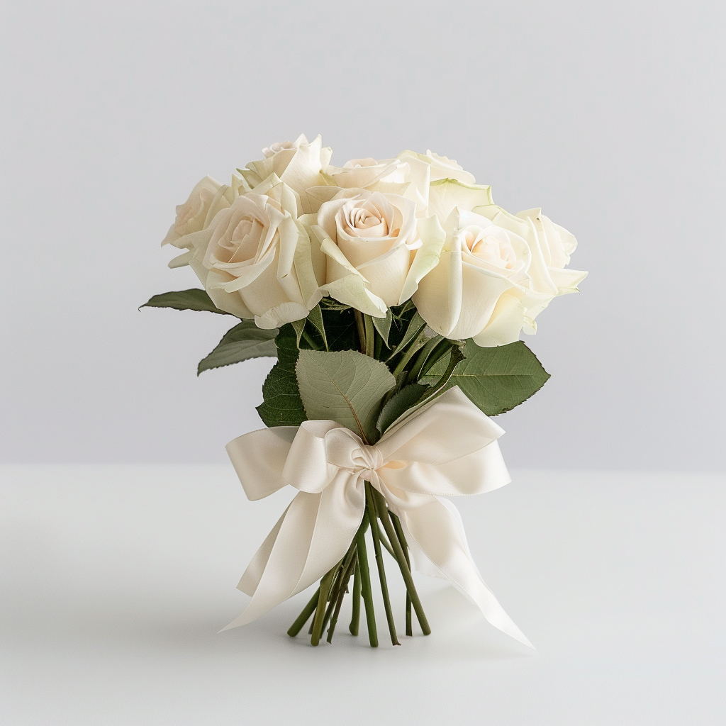 Petite White Rose Bouquet (6 Roses)