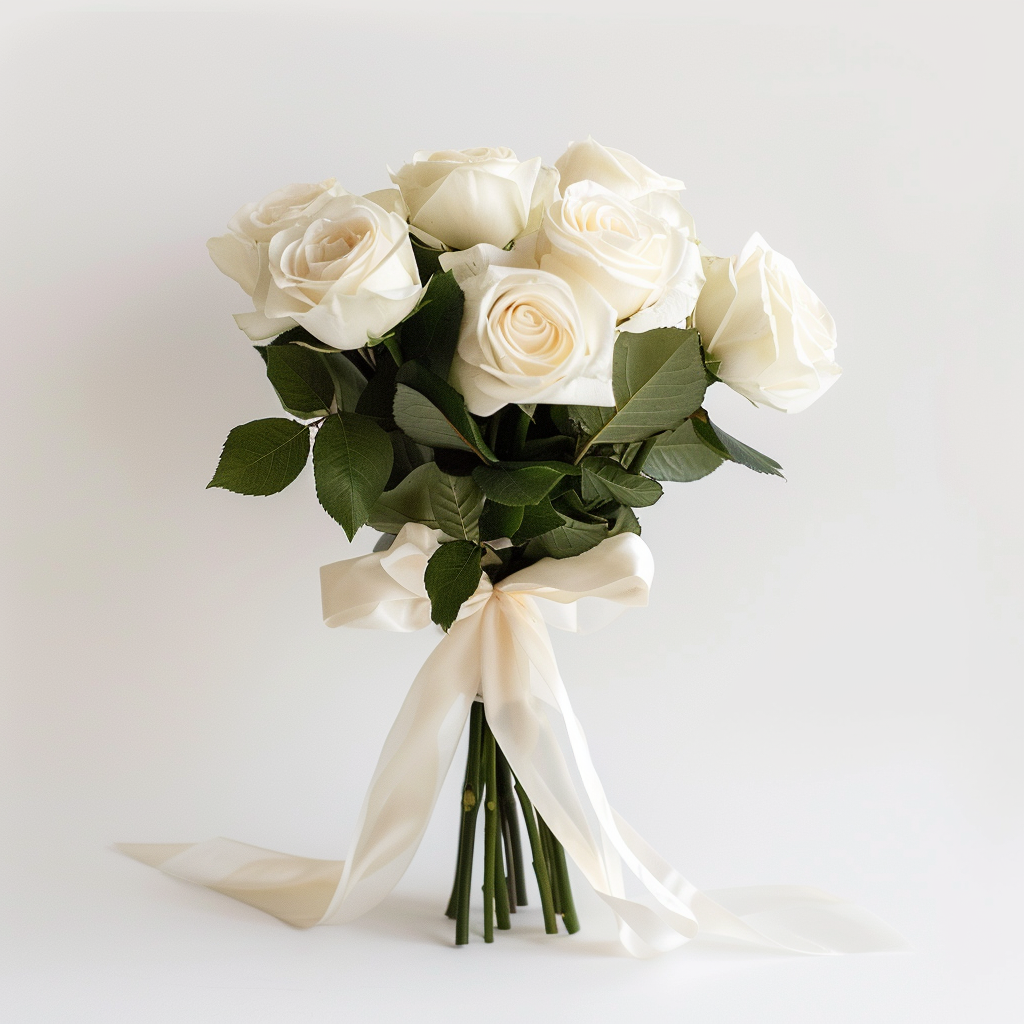 Petite White Rose Bouquet (6 Roses)