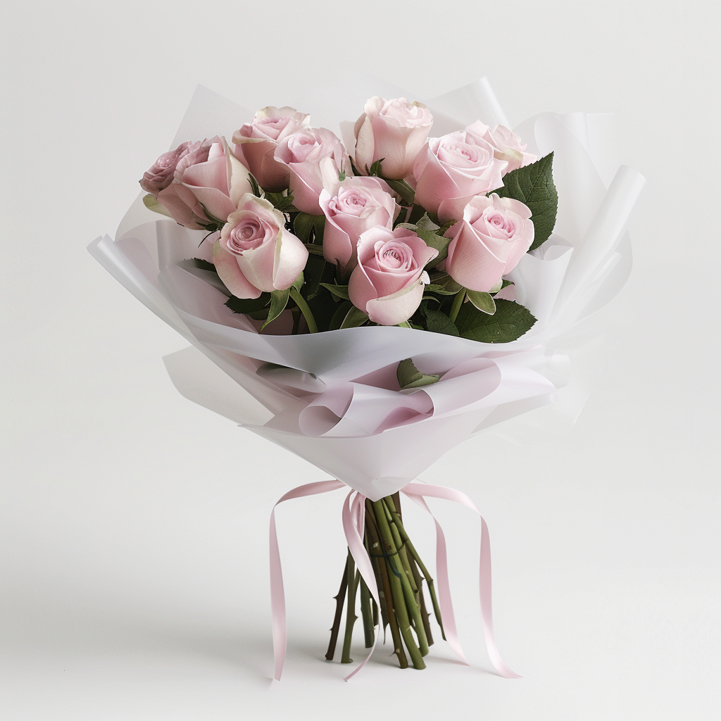 Classic Pink Rose Bouquet (9 Roses)