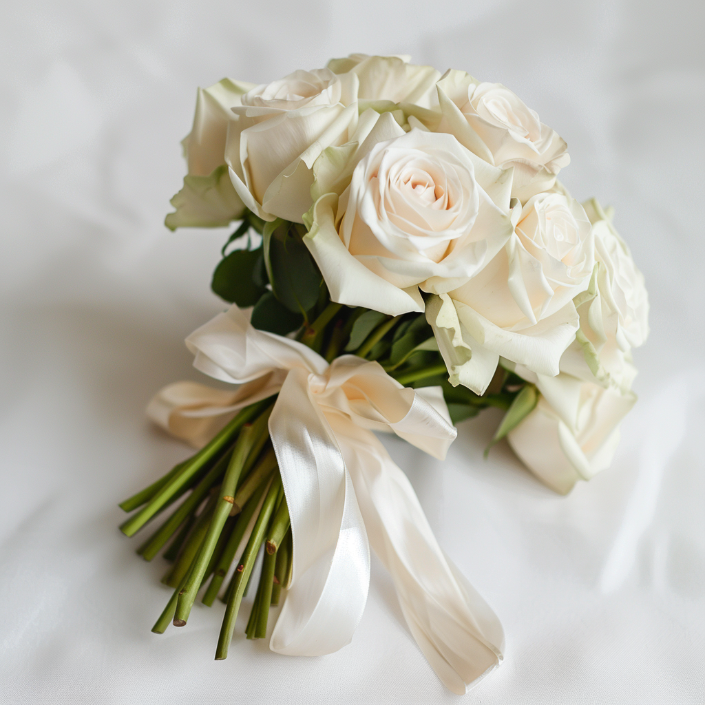 Classic White Rose Bouquet (9 Roses)
