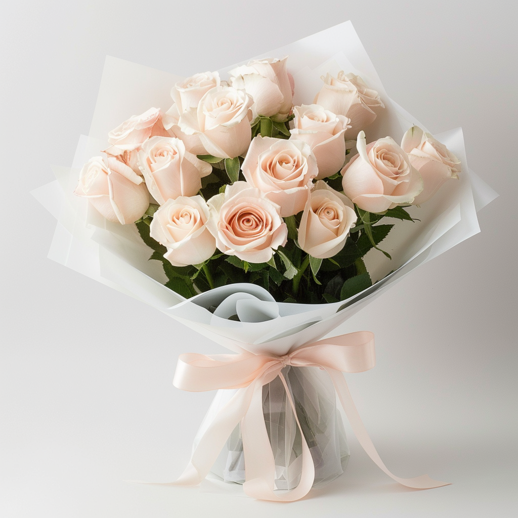 Pastel Orange Rose Bouquet