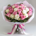 Pink and White Rose Bouquet