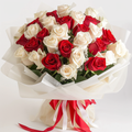 Red and White Rose Bouquet