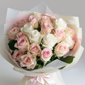 Baby Pink and White Rose Bouquet